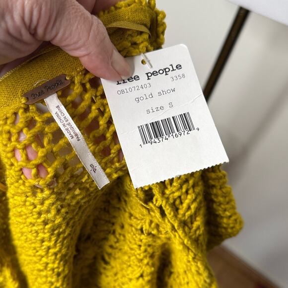 Free People Gold Show Sunday Shore Pullover Sweater - Picture 4 of 8